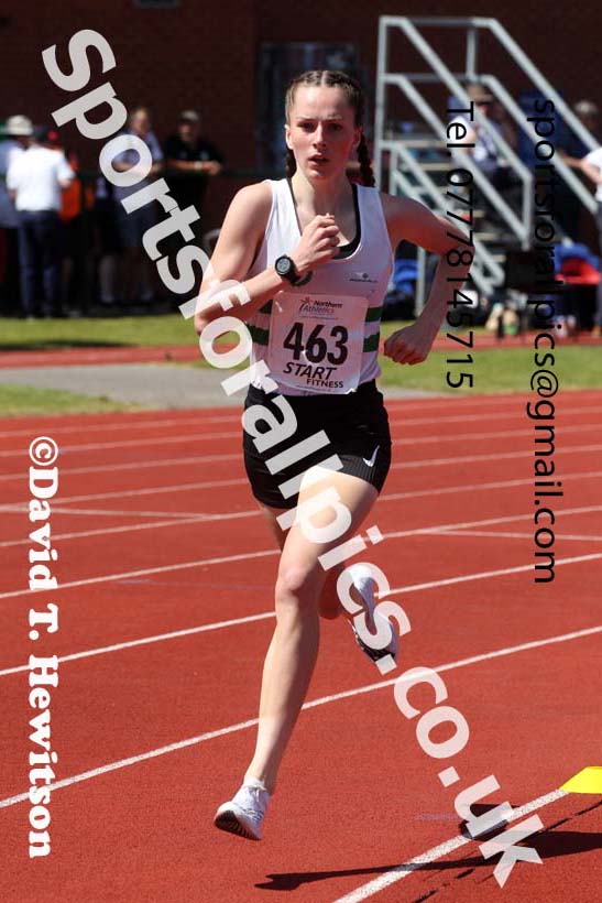 Womens under-20s 1500 metres, 2021 Northern Senior and Under-20s Champs., Leigh. Photo: David T. Hewitson/Sports for All Pics